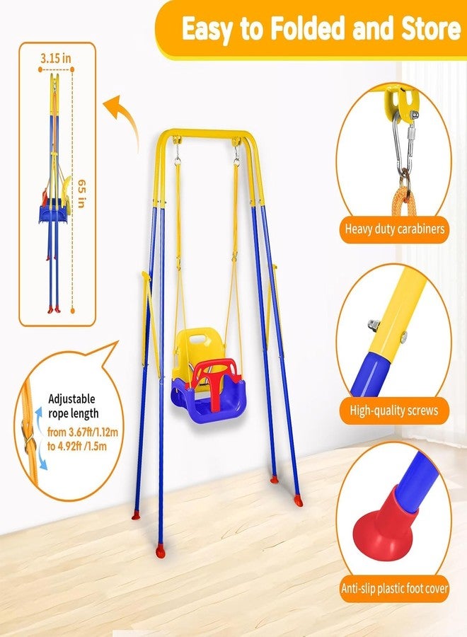 MAPPLE CREATION New Children’s Swing with Supportive Back & Safety Handle - Metal Frame Toddler Swing for Outdoor or Indoor Play - Easy to Assemble, Safe & Fun for Babies - Image 3
